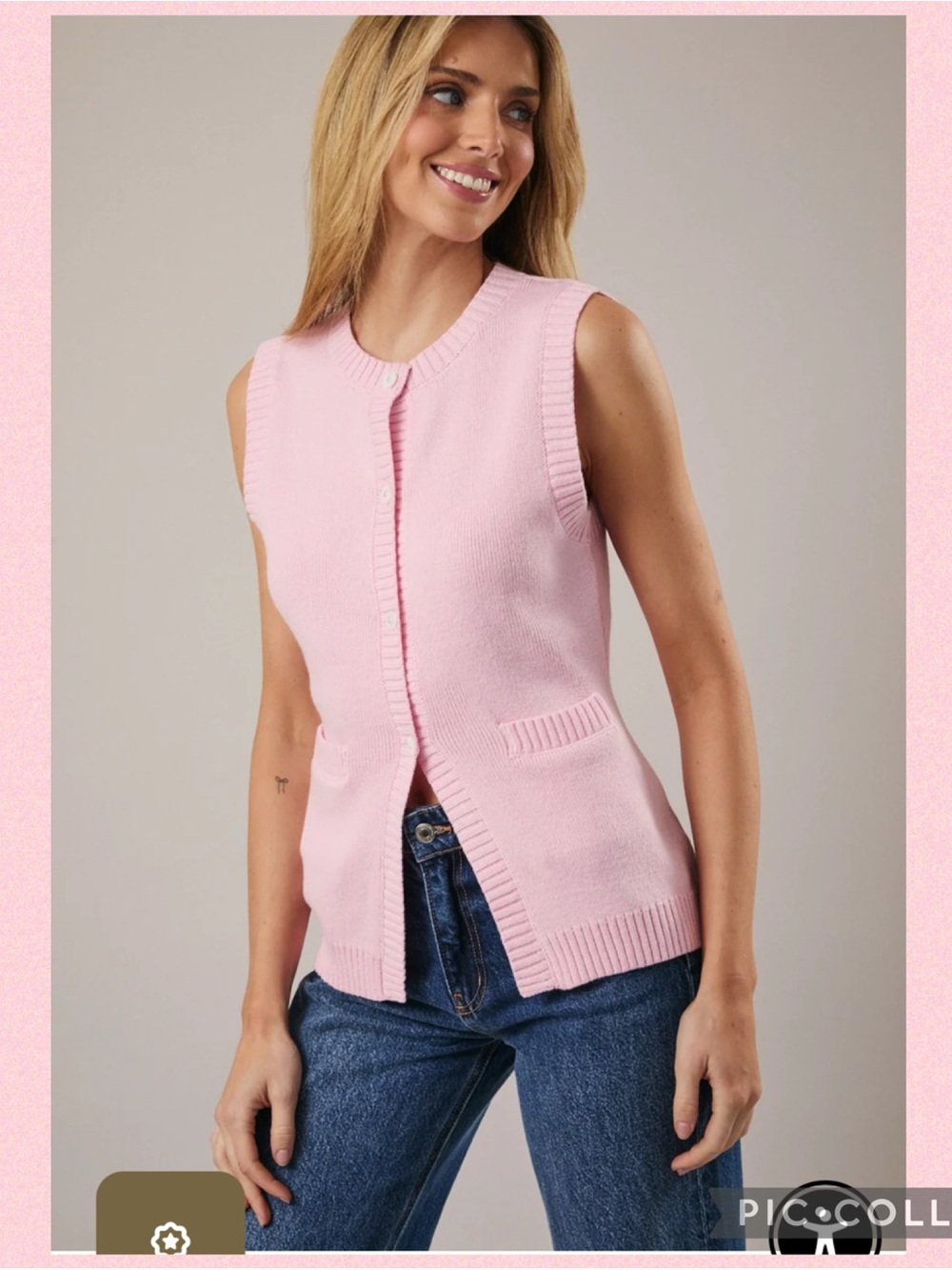 💖Pink Longline Knit Vest💖